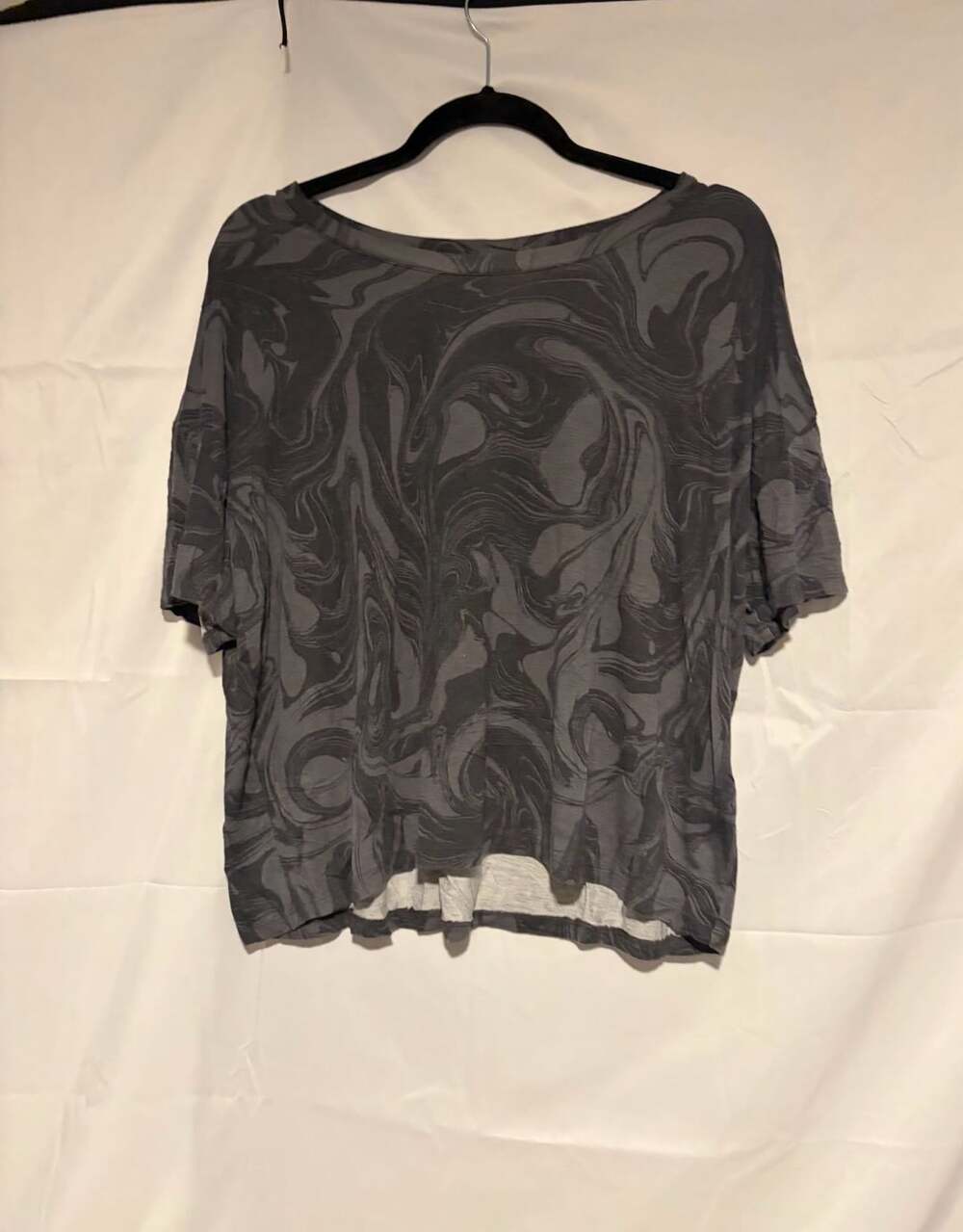 Yam & Sea T-Shirt Size XL Grey Marbled Short Sleeve Scoop Neck Top